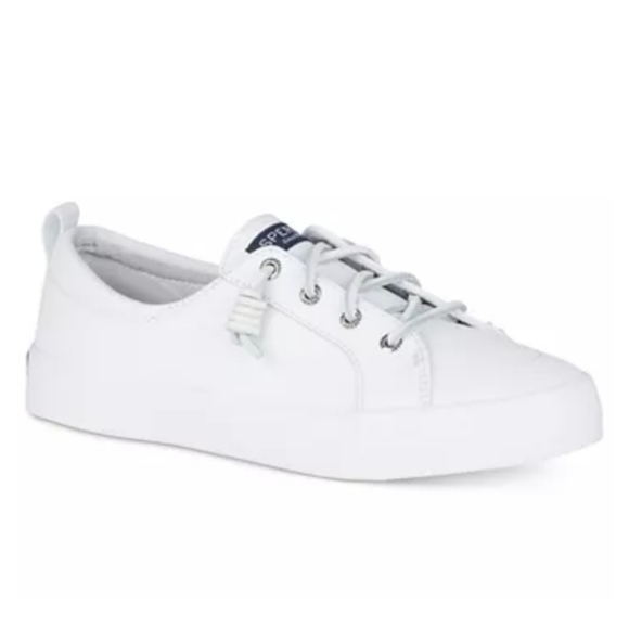 sperry women's white leather sneakers